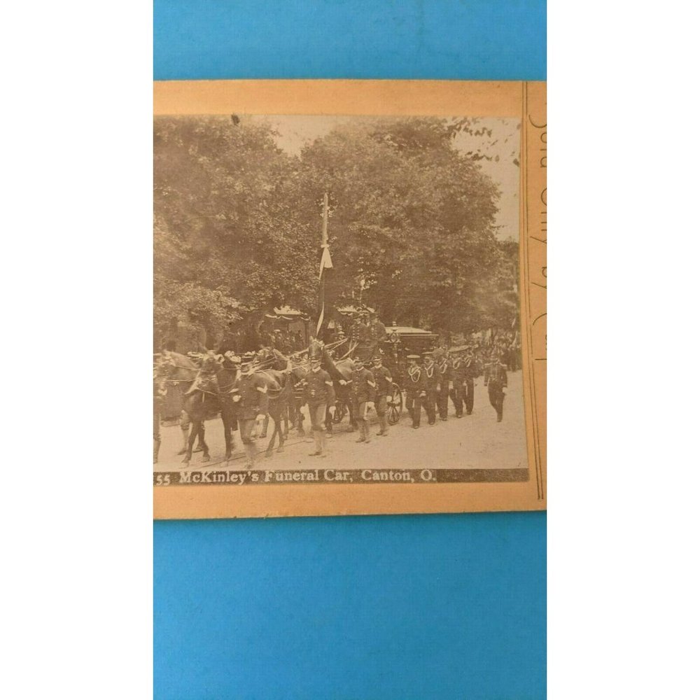 1901 President McKinley Funeral Procession Stereoview Stereoscope 8th Regiment